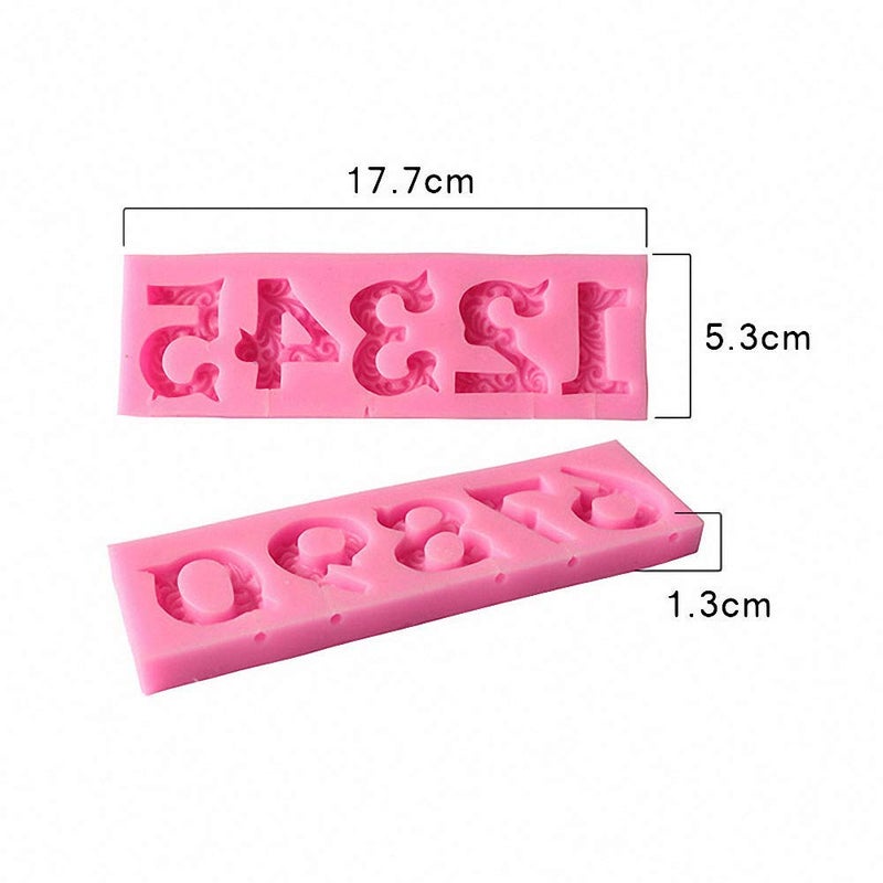 HiParty 3D Number 0-9 Letter Silicone Molds with 20Pcs Lollipop Sticks, Sugarcraft Chocolate Candy Fondant Mold Candle Resin Cake Decoration Tools for Baby Shower, Birthday Party, Anniversary - Image 2